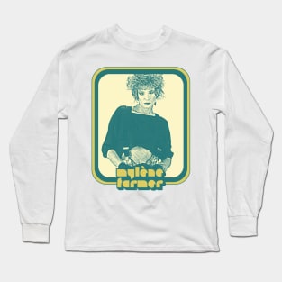 Mylene Farmer // Retro Francophile Fan Design Long Sleeve T-Shirt